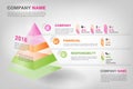 Modern 3d pyramid graph infographic in vector eps10 Royalty Free Stock Photo
